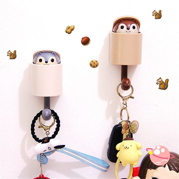 

reative hook practical cute squirrel clothes cap keyhousehold travel goods portable multi-functional clothes hanger storage hook