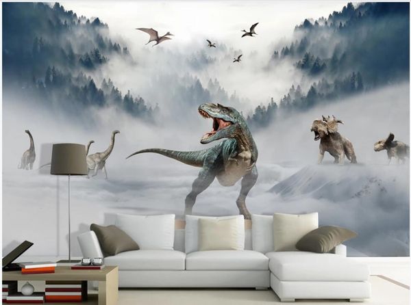 

3d wall murals wallpaper for walls 3 d glacier forest dinosaur world custom p mural living room home decor background