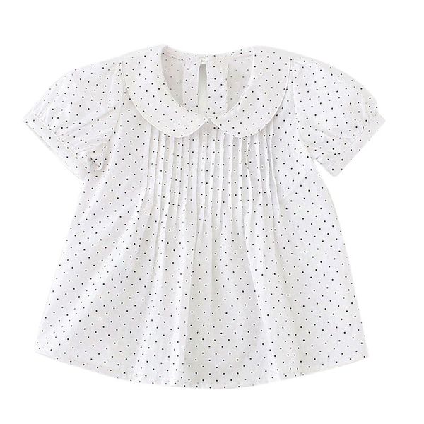 

baby shirts kids dot outfit clothes short princess pan cotton blouses collar toddler polka peter shirts sleeve girl
