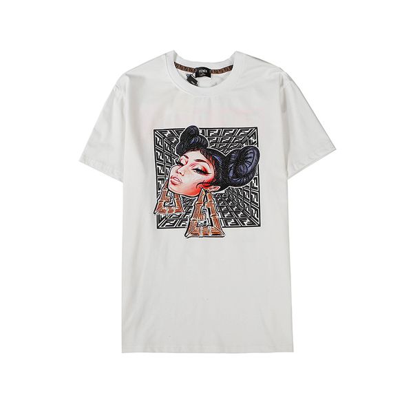 

new arrival womens designer t-shirt fashion brand 2020 summer figure print casual leisure time t shirts luxury s-2xl hot, White