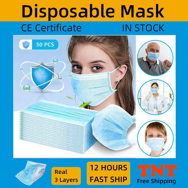 

In-Stock Free By TNT одноразовые маски для лица 3-слойные взрослые одноразовые гражданские маски пылезащитная нетканая ткань плюс плавленые тканевые маски 54