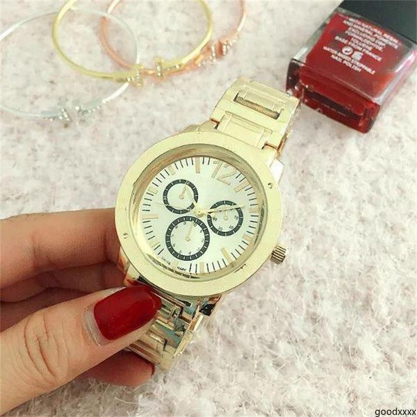 

goodxxxx false 3 eyes dials style stainless steel quartz watches wholesale fashion men / womens quartz watches goodxxxx, Slivery;brown