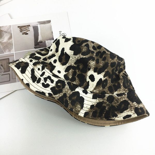 

cotton leopard print bucket hat fisherman hat outdoor travel hat sun cap hats for men and women 197, Blue;gray