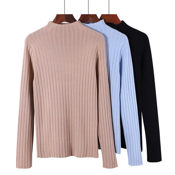 

women basic turtleneck sweater thick warm pullover long sleeve ribbed knitted 2018 autumn winter female jumper pull femme, White;black