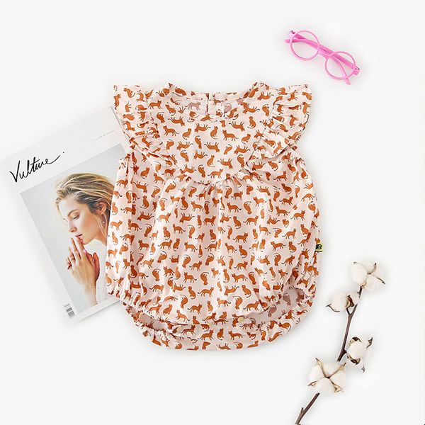 

baby clothing kids Sleeveless O-neck romper Animals or Flowers Print 100% cotton baby romper Baby & Kids Clothing