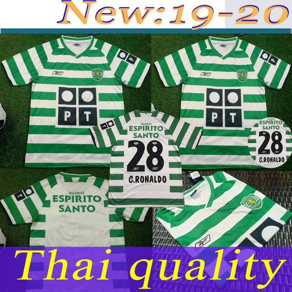 

retro 2003 04 sporting lisbon soccer jerseys ronaldo football shirts lisbon vintage velvet sponsor camisa de futebol maillot, Black;yellow