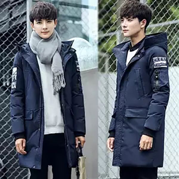 

2019 autumn winter men's long jacket parkas men warm casual parka coat medium-long waterproof thickening hat jacket parka men, Tan;black