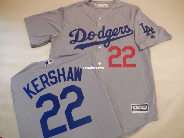 

baseball la #22 clayton kershaw alternate shirt jersey gray mens stitched jerseys big and tall size xs-6xl for sale, Black;blue