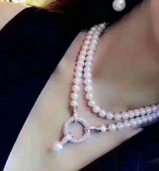 

>>>> noble 9-10mm freshwater pearl pendant collar necklace 35 inch, Silver