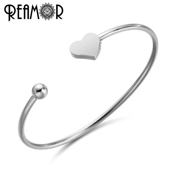 

reamor 316l stainless steel expandable wire love bangles metal adjustable heart cuff bangle & bracelet for women fashion jewelry, Golden;silver