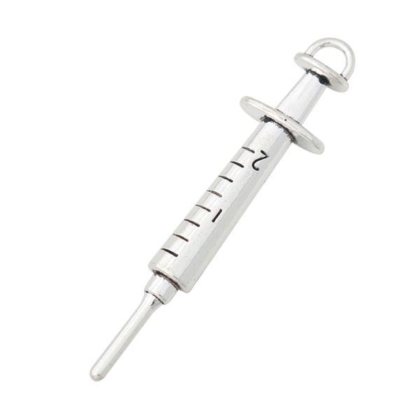 

rainxtar fashion alloy injection syringe charms medical nurse doctor tool charms 15*62mm 10pcs aac497, Bronze;silver