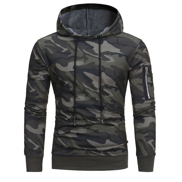 

feitong mens' causal hoodies sweatshirts autumn winter male long sleeve camouflage hooded sweatshirt sudaderas para hombre, Black