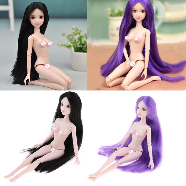 

1/6 bjd diy nude joints body doll, 3d lifelike eyes, white skin tone, diy cosplay toy for girl gift