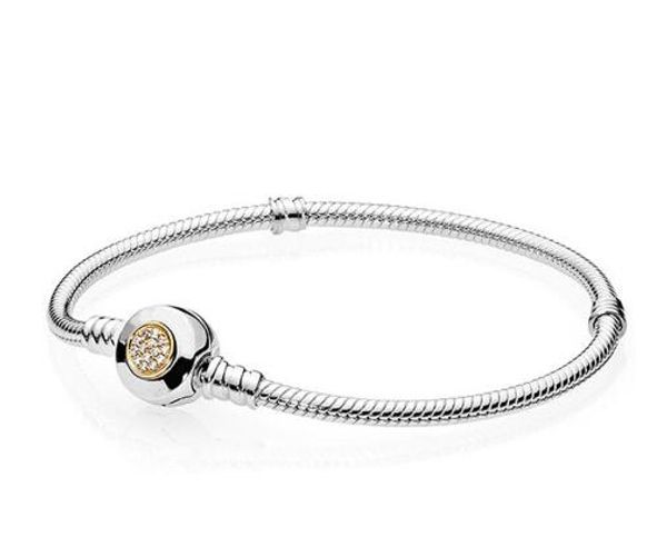

new original 925 sterling silver bracelet momemts two-tone signature snake chain bracelet fit women bead charm fahsion jewelry, Black