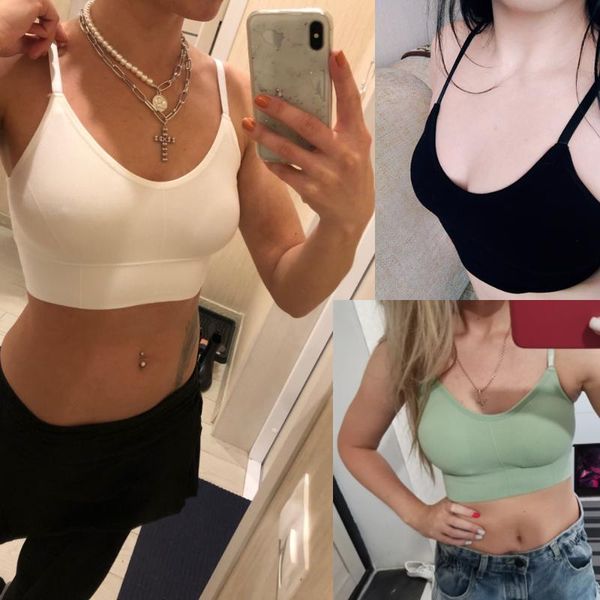 

women camisole sports yoga vest extension suspenders removable chest wrap pad underwear stretch corset tank clothes, White