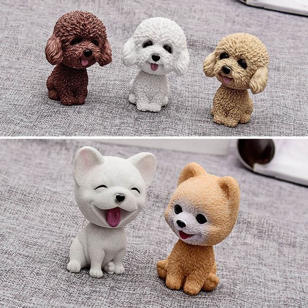 

shaking head dog ornament resin cute nodding decoration gift for car interior home room dxy88