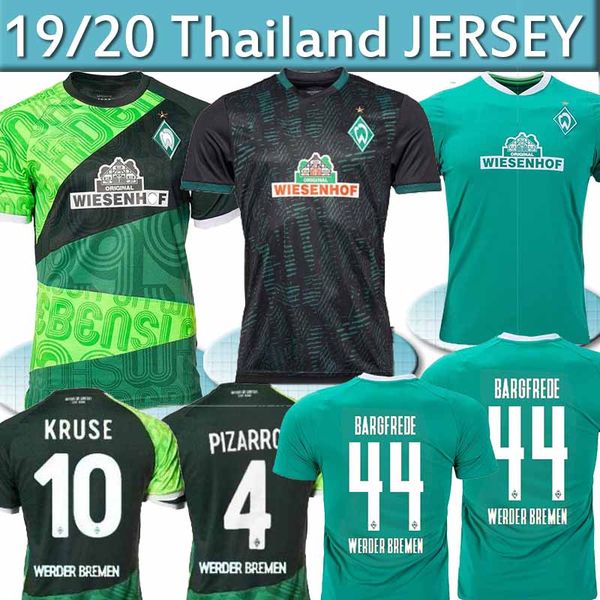 

thailand 19 20 werder bremen soccer jersey 2019 2020 sv werder bremen kruse120th pizarro klaassen osako men football shirt, Black;yellow