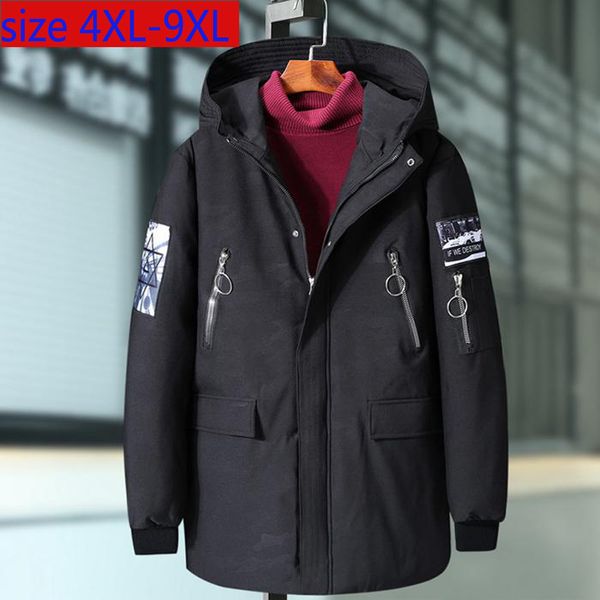 

new arrival fashion winter style super large padded jacket oversize thick long casual hooded print plus size 4xl5xl6xl7xl8xl9xl, Black