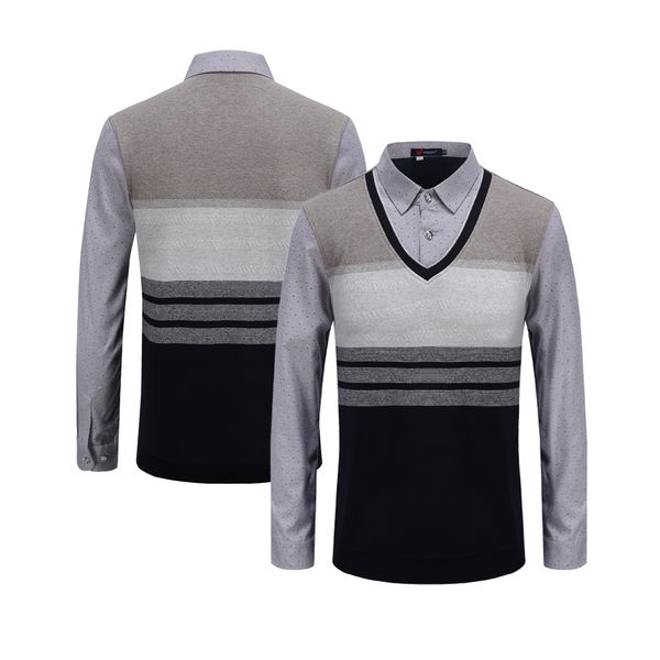 

men sweater winter pullover two parts in one handsom shirt-sweater men colthes, White;black
