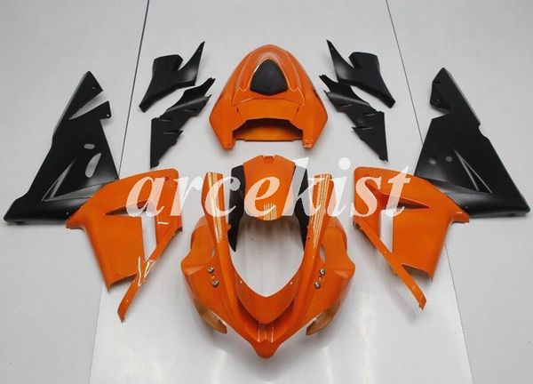 

4gifts новый abs обтекатели комплект подходит для kawasaki ninja zx10r zx10r 2004 2005 10r 04 05 кузовного набор оранжевый черный матовый
