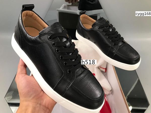 

sell men women shoes outdoor walking high-sneakers studs spikes woman flat men new brand red bottom casual flats shoes 1 4, Black