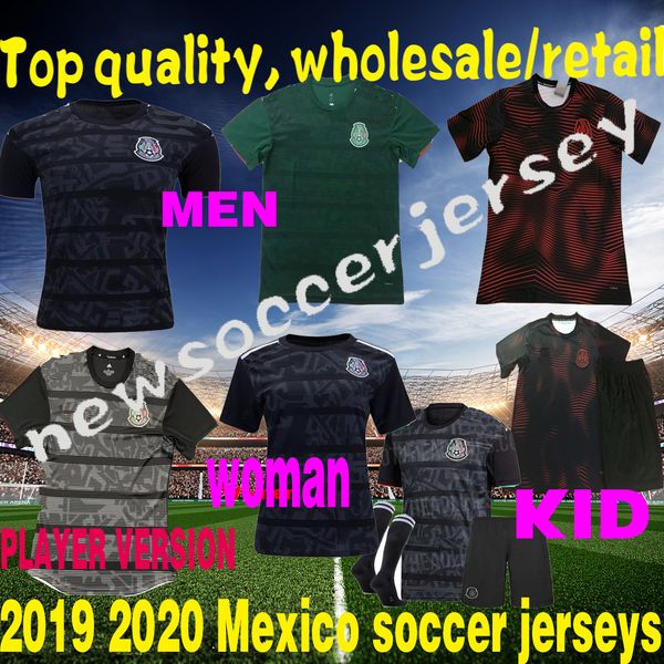 

New 2019 gold cup mexico black occer jer ey 19 20 cami eta mejico women home away chicharito carlo lozano marquez layun training hirt