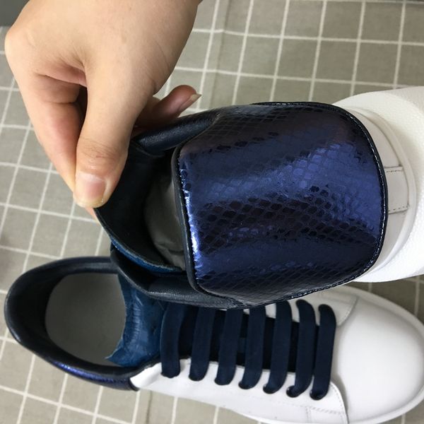 

Wholesale New Fashion Casual Mens Designer Shoes Double Color Stitching Lace-up Mens Trainers Men Women Rubber Sole Sneaker Size 35-46