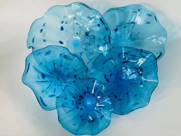 

custom made hand blown glass hanging wall plates murano art glass wall lights with led bulbs modern light crystal wall decoration