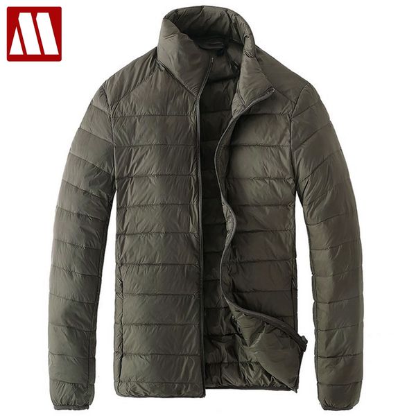 

men winter coat 2019 new male ultra light white duck down jacket slim men's winter puffer jackets portable windproof down coats, Black