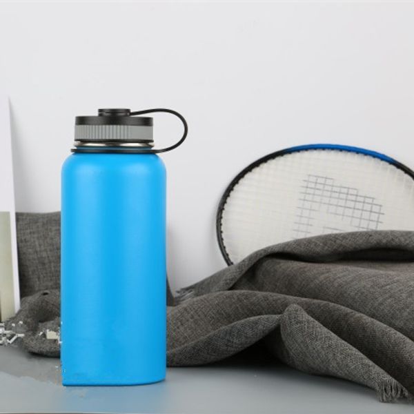 

32oz sports water bottle stainless steel vacuum bottle portable travel mug for cold and drinks outdoor with leak proff lid