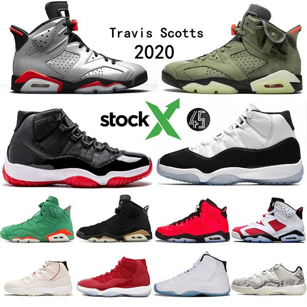 

бесплатная доставка нового travis scotts x 6s olive мужского баскетбольная обувь черного infrared oreo отражение champion mens тренер спорти, White;red