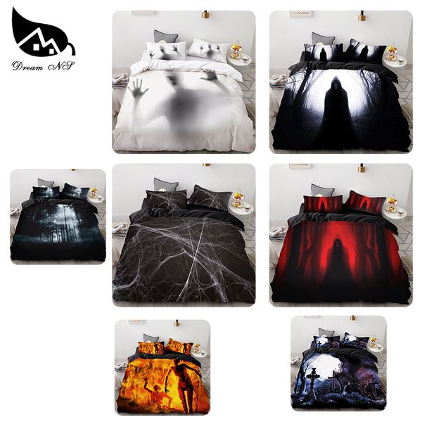 

new halloween character quilt cover pillowcase active print 3pcs bedding 3d visual oversized household set