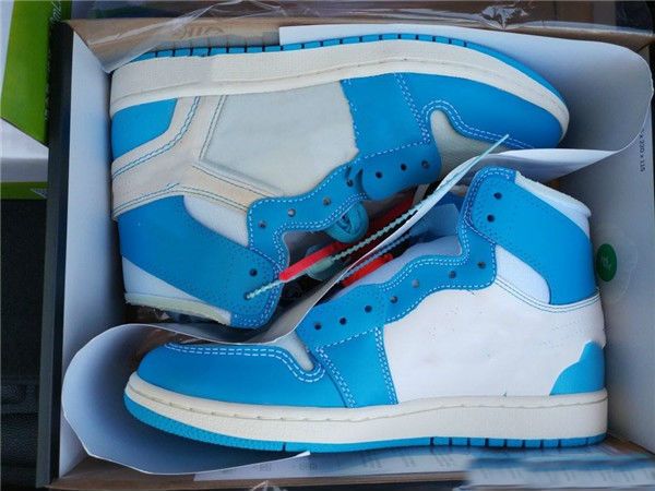 

2020 2019 wholesale 1s powder blue unc white blue men women basketball shoes 1 white grey chicago red black sneakers