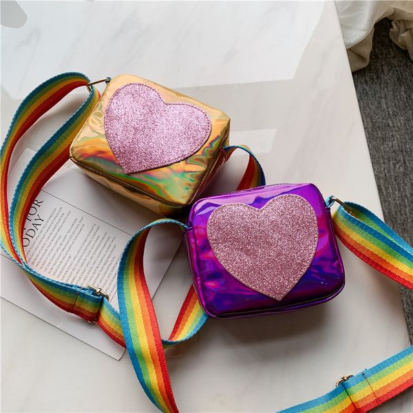 

kids handbags korean 2019 summer love heart sequins shoulder bag mini small luxury designer handbag fashion cross body bags 5 colors