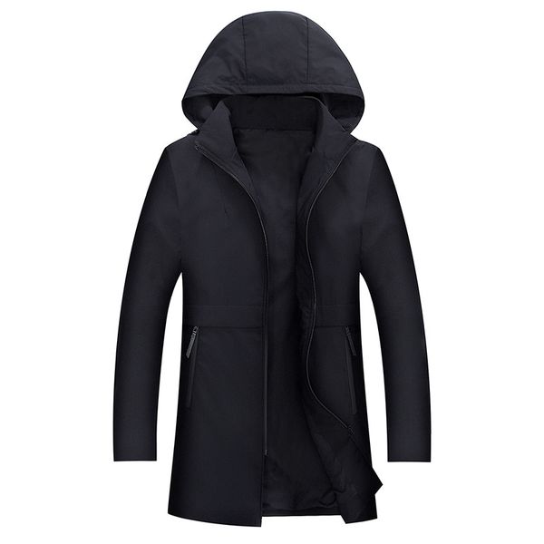 

2018 spring new casual long abrigos de hombre excellent quality black blue color hooded trench coat masculino, Tan;black