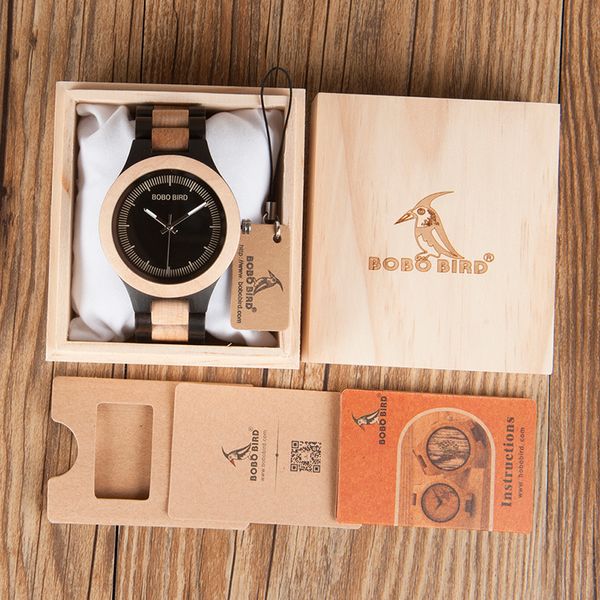 

bobo bird male antique wooden watches cdo01 o02 with wooden band fashion new uomo orologio japan in gift box, Slivery;brown