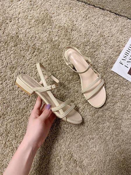 

low sandals woman leather espadrilles platform female shoe black shoes for women 2020 women's all-match clear heels buckle