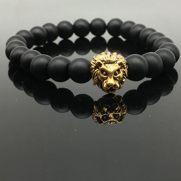 Hommes Pierre Naturelle Lion Bouddha Perles Charme Fashion À faire soi-même Fait à la main Bracelets cadeau