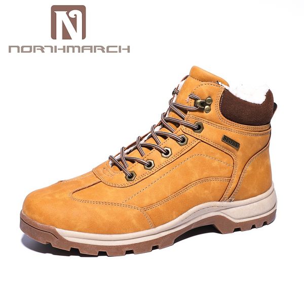 

northmarch keep warm winter men boots fashion leather casual men shoes waterproof ankle boots big size 39-47, Black