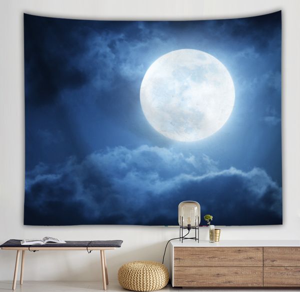 

hot digital printing moon starry лес фоне стены гобелены внешней торговли на заказ