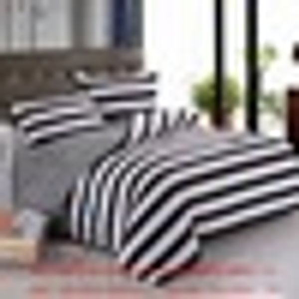 

3 pieces set quilt cover bedding set pillow cover wide stripes sanding