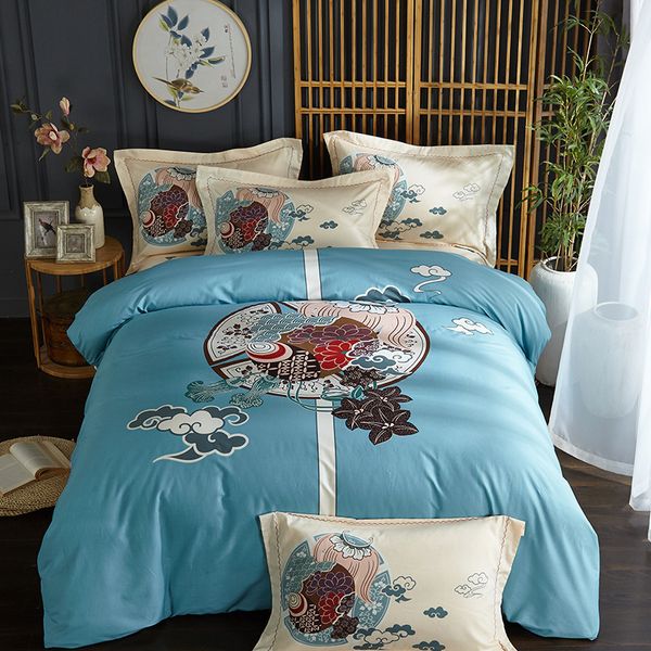 

christmas full cotton thickened bed sheets quilt cover 4-piece sets double-sided printing twill bedding fashion simple