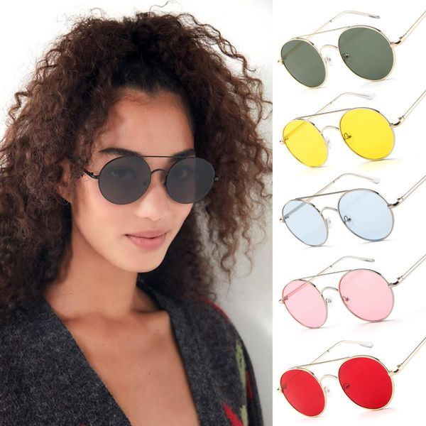 

round frame sunglasses, White;black
