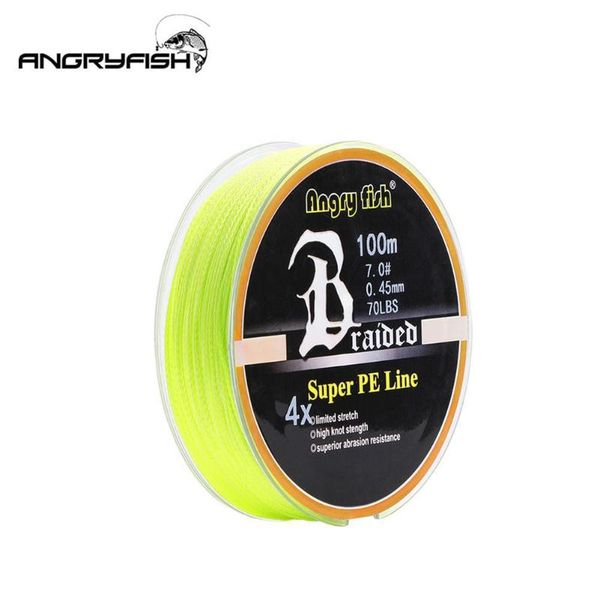 

fishing lines 100m/109yds 4 strands braided wire super strong multifilament pe fishing line on for carp 10lb-80lb yellow