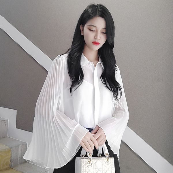 

spring and new 2020 design temperament summer super sleeve fairy perspective bat versatile shirt thin sweet bfonb