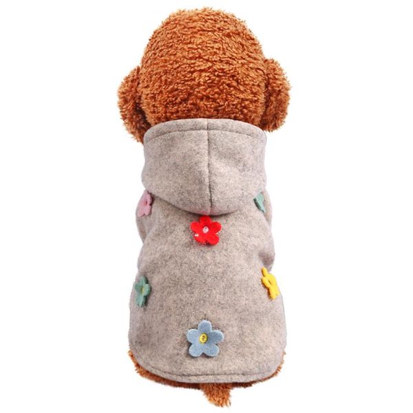 

new pet hooded flower decoration dog coat autumn and winter comfortable cat and dog clothes hoodies
