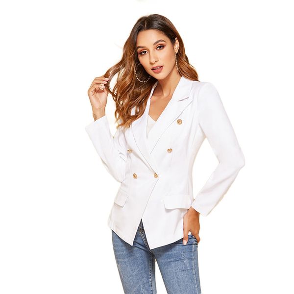

women's suits & blazers designer suit for work office lady blaser double breasted white black blazer outer jackets