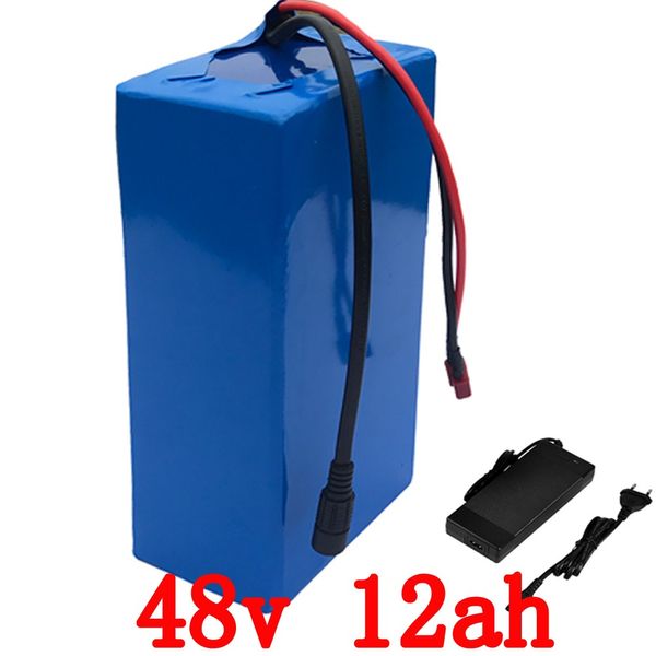 

48v battery 48v 12ah lithium battery 48v 12ah electric bike battery with 54.6v 2a charger for 500w 750w 1000w motor duty free