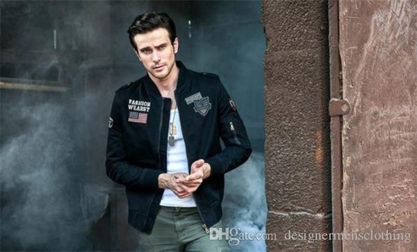 

spring fashion the pilot mens jackets stand collar long sleeve mens coat, Black;brown