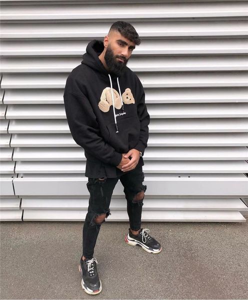 

мода марка дизайнер hot sale streetwear хип-хоп фуфайки мужской luxury casual зима осень с длинным рукавом мужские толстовки, Black